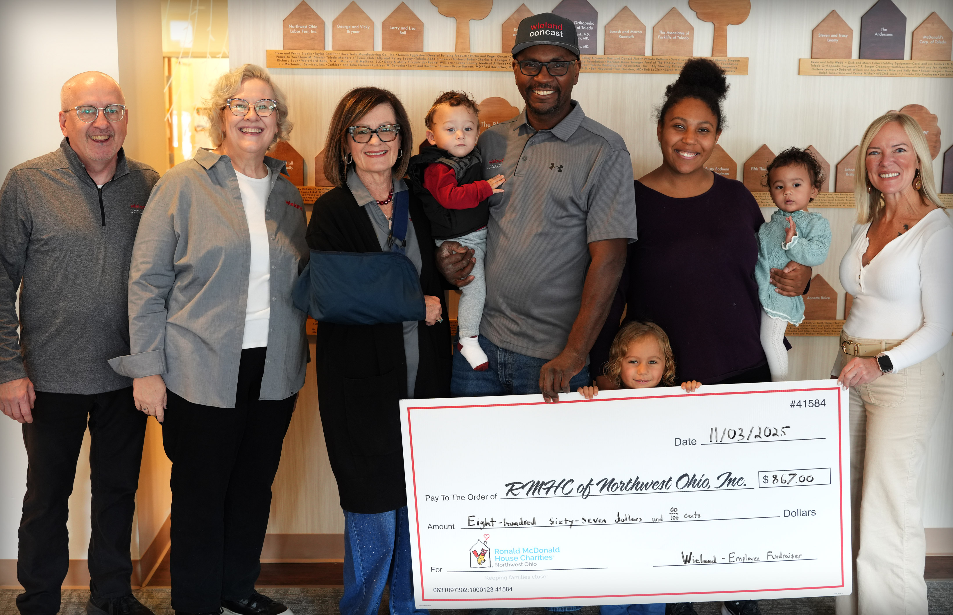 Wieland Concast lends a hand to Toledo’s Ronald McDonald House along with an employee donation.